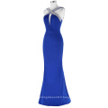 Kate Kasin Robe sans bretelles à manches longues à encolure en V Royal Blue Sexy Robe de bal KK001042-1